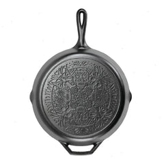 12 Inch Seasoned Cast Iron Butterfly Sugar Skull Skillet