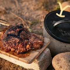Yellowstone™ 8 Inch Round Seasoned Cast Iron “Power Y” Grill Press