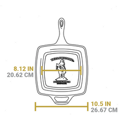 Yellowstone™ 10.5 Inch Square Seasoned Cast Iron Cowboy Grill Pan