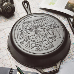 Lodge 10.25 Inch Seasoned Cast Iron Skillet, USA Icons