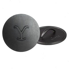 Yellowstone™ 8 Inch Round Seasoned Cast Iron “Power Y” Grill Press